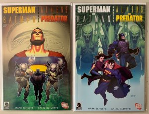 Superman and Batman vs. Aliens and Predator set #1-2 DC (8.0 VF) (2007)