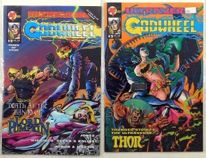 Godwheel Lot 2 #2, 3 1995 Malibu Ultraverse Thor Lord Pumpkin 1st Print Comics