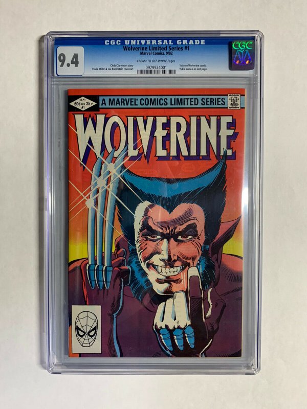 Wolverine Limited series 1 cgc 9.4 cr/ow pages marvel bronze age