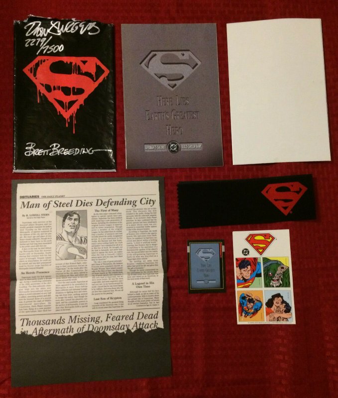 Superman #75 SIGNED Collector's Edition DC Comic: Death of Superman Memorial Set