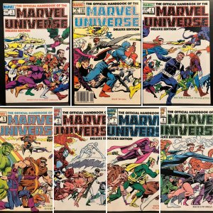 Lot Of 7 Official Handbook of the Marvel Universe #1, 2, 4 - 8 (1985 Marvel)