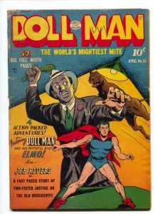 Doll Man #33 1952- Dog attack cover-Golden-Age comic book