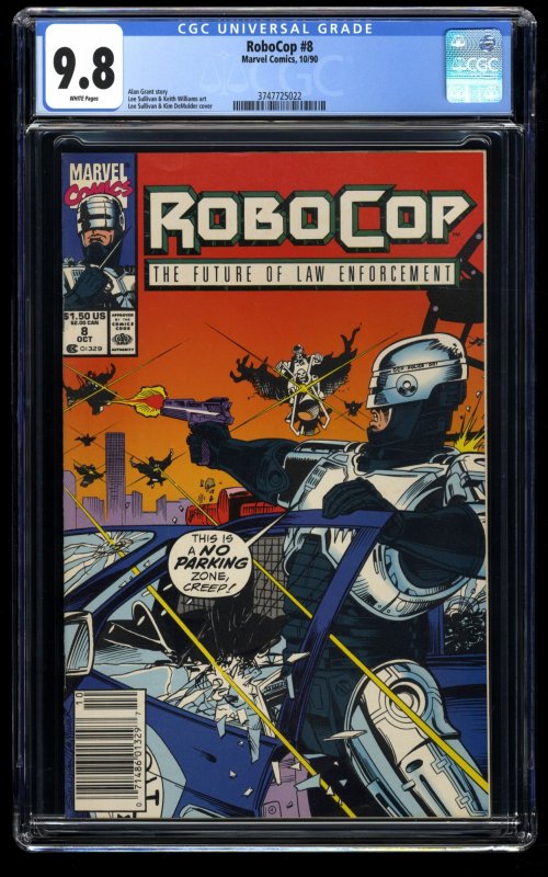 Robocop #8 CGC NM/M 9.8 White Pages