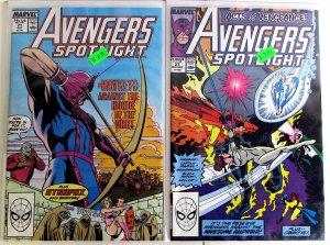 Avengers Spotlight Lot 2 #21, 27 1989 Marvel Hawkeye Black Widow Hellcat Comics