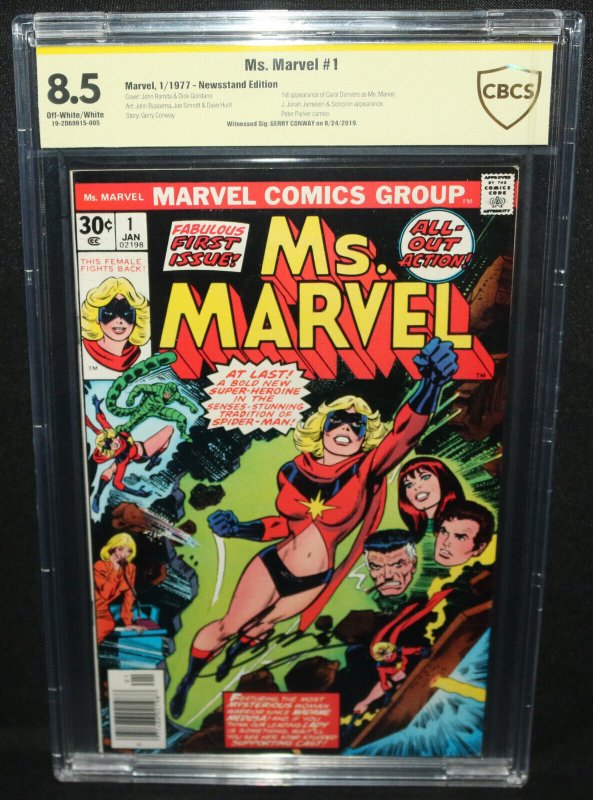 Ms. Marvel 1 Signed by Gerry Conway CBCS Authentic Signature