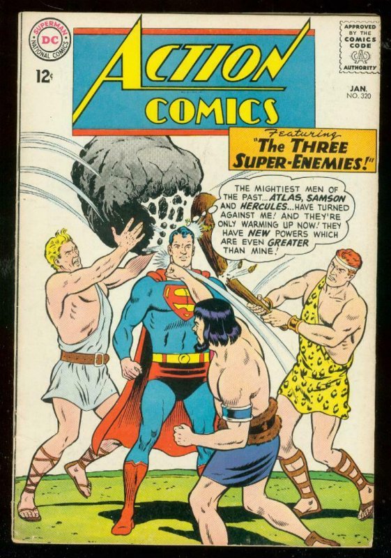 ACTION COMICS #320 1965-SUPERMAN-ATLAS-HERCULES-SAMSON VG/FN