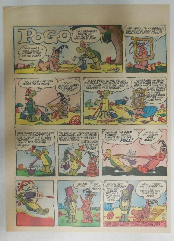 Pogo Sunday Page by Walt Kelly from 3/24/1957 Tabloid Size: 11 x 15 inches