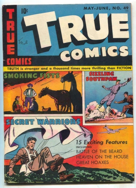 True Comics #49 1946- parachute cover- Rube Maquard FN