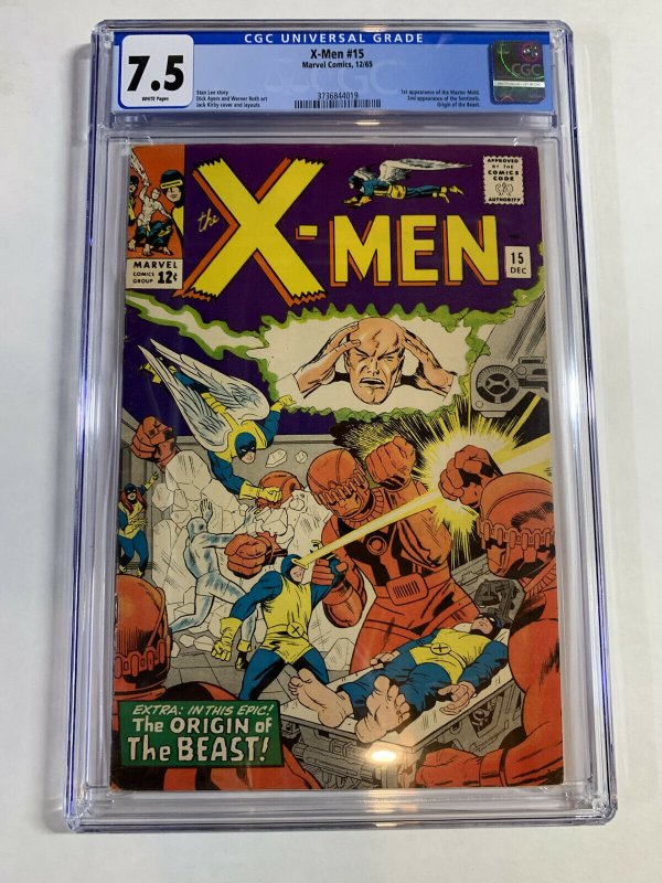 X-men #15 (Marvel, 1965) CGC Graded 7.5  1st Mastermold 