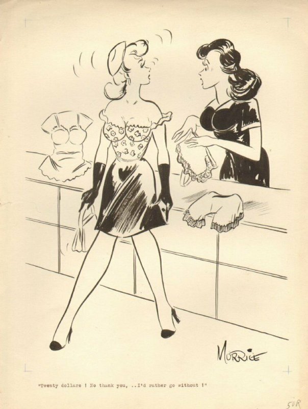 Sexy Lingerie Babe Gag 1954 Humorama art by GW Morrice | Comic Collectibles  - Original Art / HipComic
