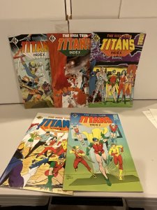 Official Teen Titans Index Complete Set 1-5  VF  1985