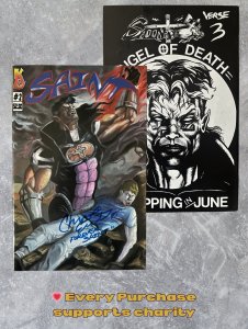 Saint #2 (1995) Kick Ass Comics Signed Christopher Eisert VF/NM Indie B/W