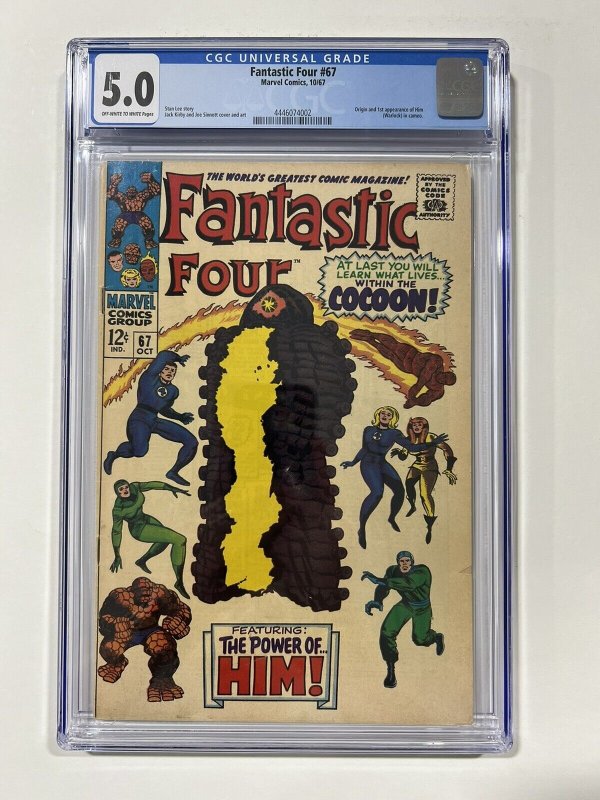 Fantastic Four 67 1967 Cgc 5.0 OW/W pages Marvel Comics