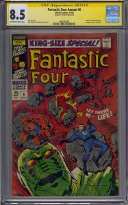 FANTASTIC FOUR ANNUAL #6 CGC 8.5 SS SIGNED STAN LEE 1ST ANNIHILUS