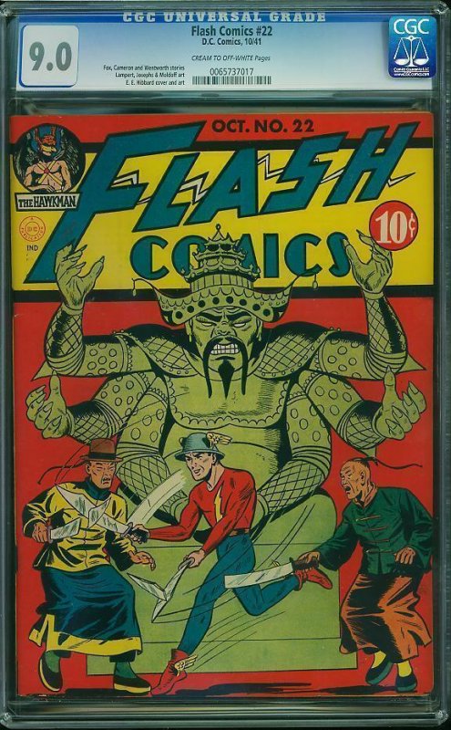 Flash Comics #22 (1941) CGC 9.0 VFNM