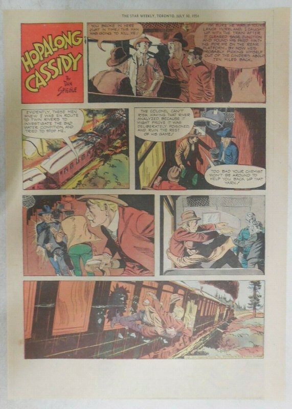 Hopalong Cassidy Sunday Page by Dan Spiegle from 7/11/1954 Size: 11 x 15 inches