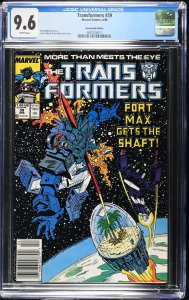 TRANSFORMERS #39 CGC 9.6 NM+ NEWSSTAND MARVEL COMICS
