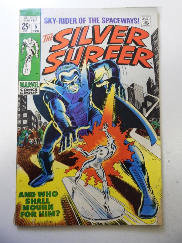 The Silver Surfer #5 (1969) GD/VG Condition in bc, 1 tear fc