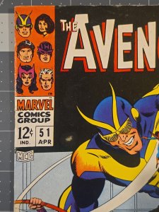 The Avengers #51 Hank Pym—Goliath Cover — Silver Age (Marvel Comics Apr-1968)