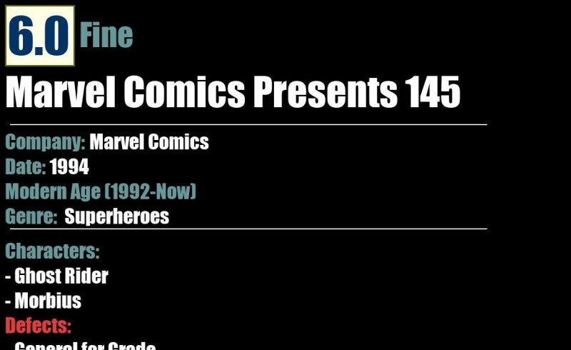 Marvel Comics Presents 145 (1994) FN Marvel Comics