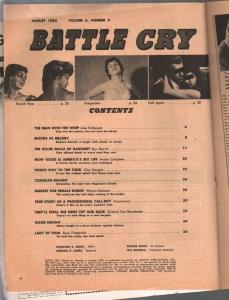 Battle Cry 8/1963-lingerie babes cover-cheesecake-exploitation-VG