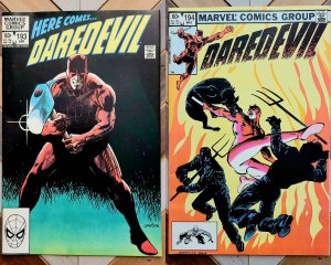 DAREDEVIL #193-194 VF/VF- (Marvel 1983) Larry Hama Denny O'Neil Stories Set Of 2