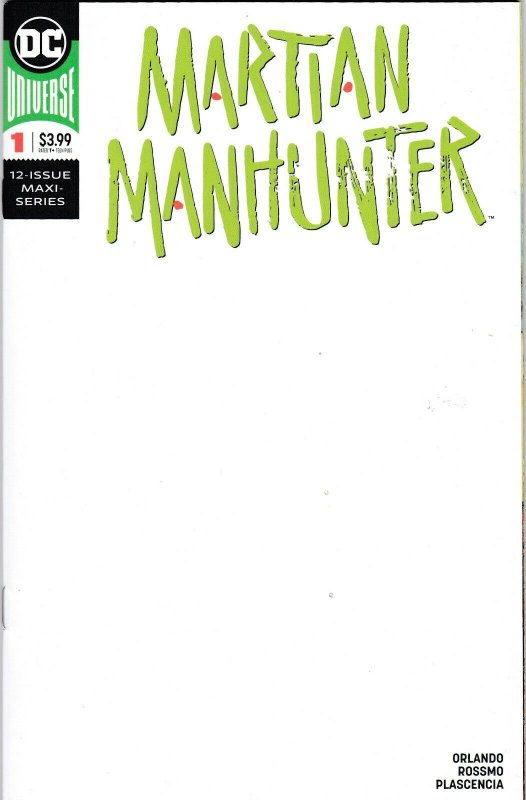 Martian Manhunter 1 Blank Sketch Variant NM-