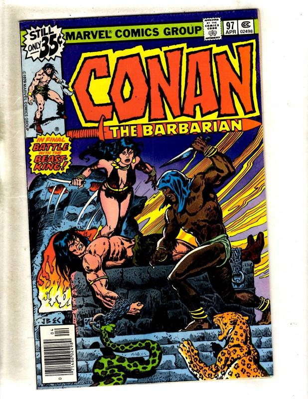 Lot Of 8 Conan The Barbarian Marvel Comic Books # 58 59 91 95 97 99 100 113 FM10