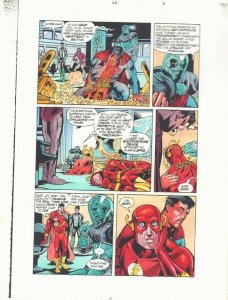 JLA #45 p.6 Color Guide Art - Superman, Flash, Green Lantern by John Kalisz