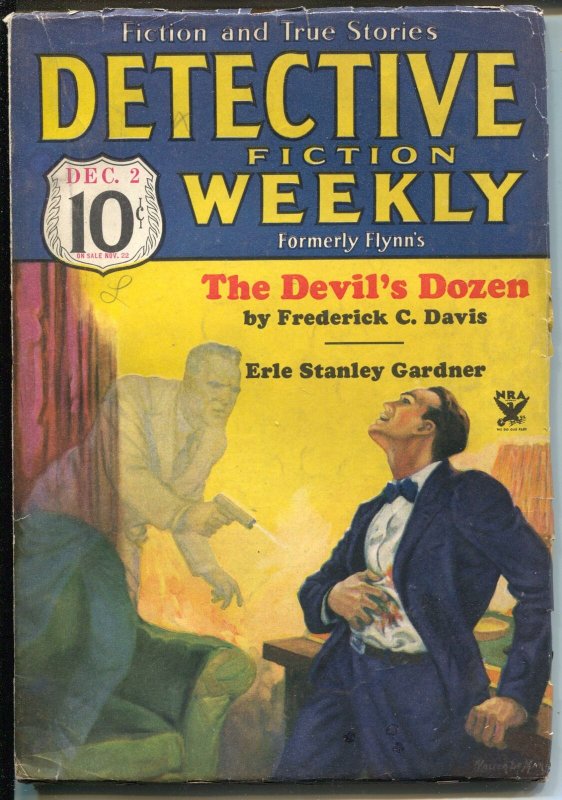 Detective Fiction Weekly 12/2/1933-Erle Stanley Gardner-Frederick C Davis-VG