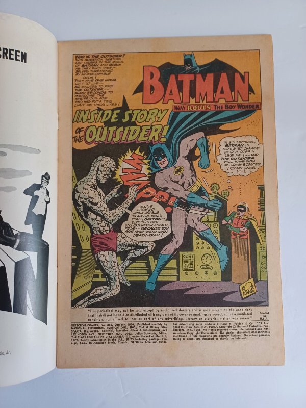 Detective Comics #356 - Batman - 1st full Outsider - 1966 - FN/VF