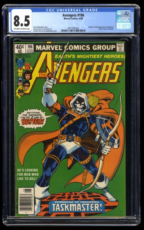 Avengers #196 CGC VF+ 8.5 Newsstand Variant 1st Appearance Taskmaster!