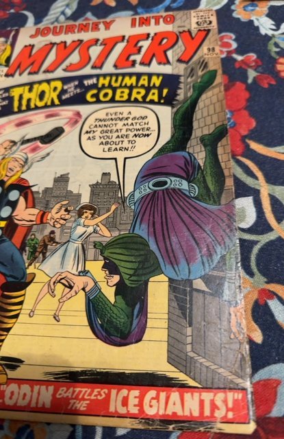 Journey into Mystery #98 (1963)vs the Human cobra/ First app lower grade