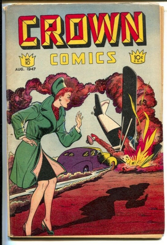 Crown Comics #10 1947-Airplane crash cover-Vic Cutler-Frank Bolle & Leonard S...