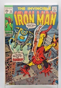 Invincible Iron Man #36 (1971) Nick Fury, Daredevil, Ramrod VG/FN 