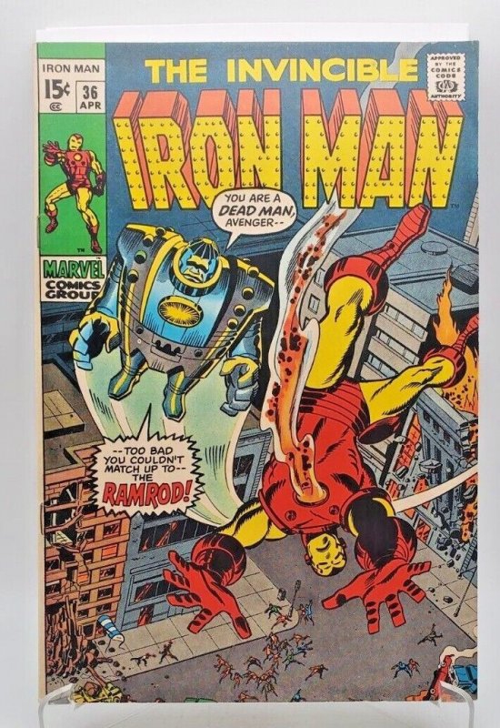 Invincible Iron Man #36 (1971) Nick Fury, Daredevil, Ramrod VG/FN 