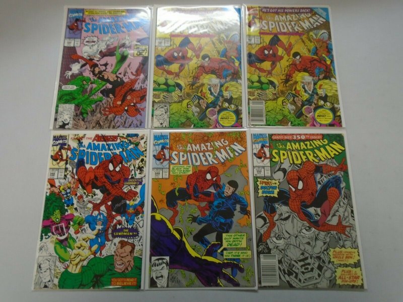 Amazing Spider-Man Comic Lot From #329-350 18 Different Average 8.0 VF (1990-91)