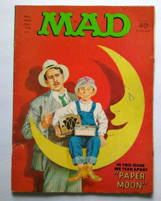 MAD Magazine Jan 1974 No 184 Kung Fu TV Show Satire Paper Moon Movie Ryan O'Neal