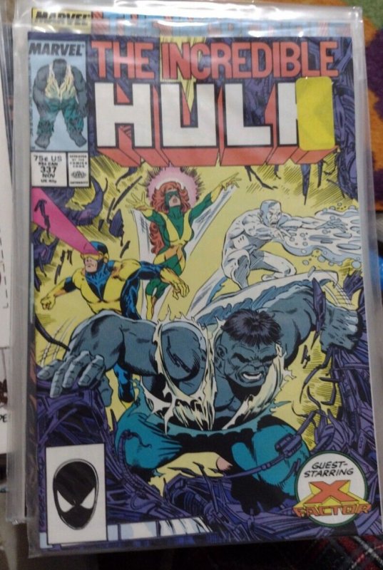Incredible Hulk  # 337 1987 Marvel DISNEY  grey hulk vs x factor  TODD MCFARLANE