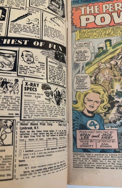 Fantastic Four #60  (1967)The peril and the power w Dr doom