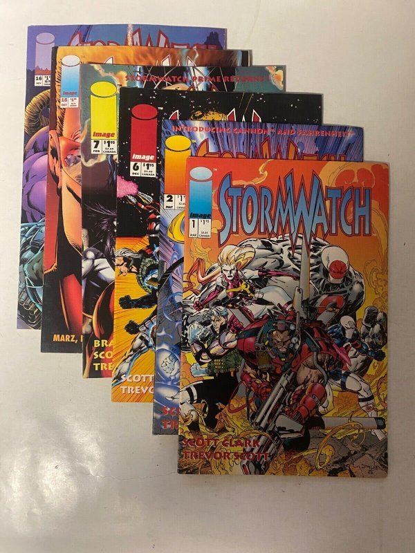 6 StormWatch IMAGE comic books #1 2 6 7 15 16 37 KM28