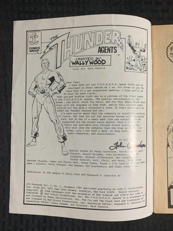 1981 THUNDER AGENTS Magazine #1 VG 4.0 Neal Adams Black Hood