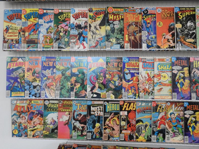 Huge Lot 180+ Comics W/ Flash, War, Batman, Superman+ Avg VG- Condition!!