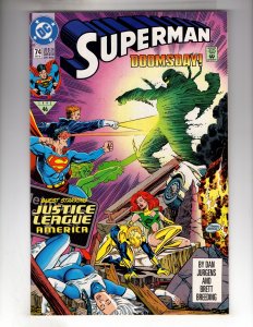 Superman #74 (1992) DOMSDAY! JUSTICE LEAGUE of AMERICA!     / EBI#1
