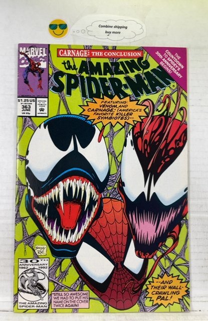 The Amazing Spider-Man #363 (1992) key vfn venom - carnage