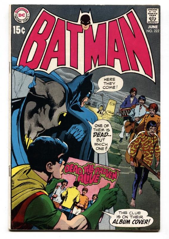 Batman #222 Beatles cover-Neal Adams- Joe Kubert- comic book 1970-  VF-