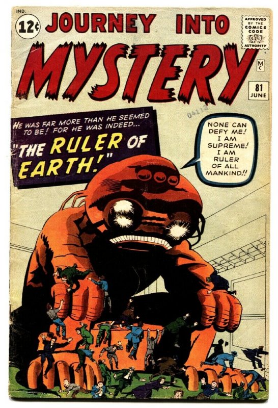 JOURNEY INTO MYSTERY #81 comic book-1962-MARVEL-HORROR-KIRBY-DITKO