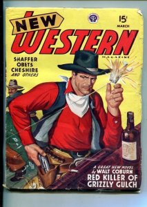 NEW WESTERN-MAR 1946-VIOLENT PULP FICTION-POKER COVER-COBURN-vf