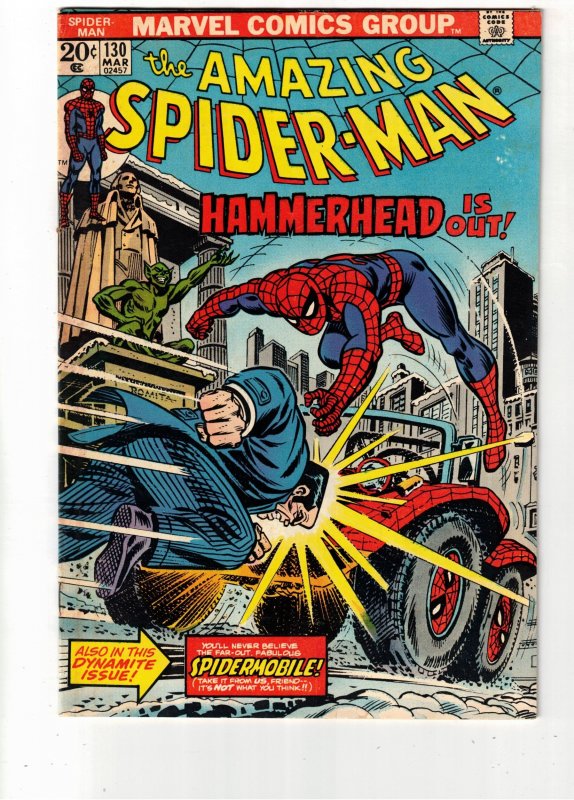 The Amazing Spider-Man #130 (1974) Hammer, 1st Spidey-Mobile! Mid-High-Grade FN+