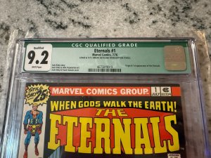 Eternals # 1 CGC Graded 9.2 Qualified Marvel Comic Book Jack Kirby 1976 JH23